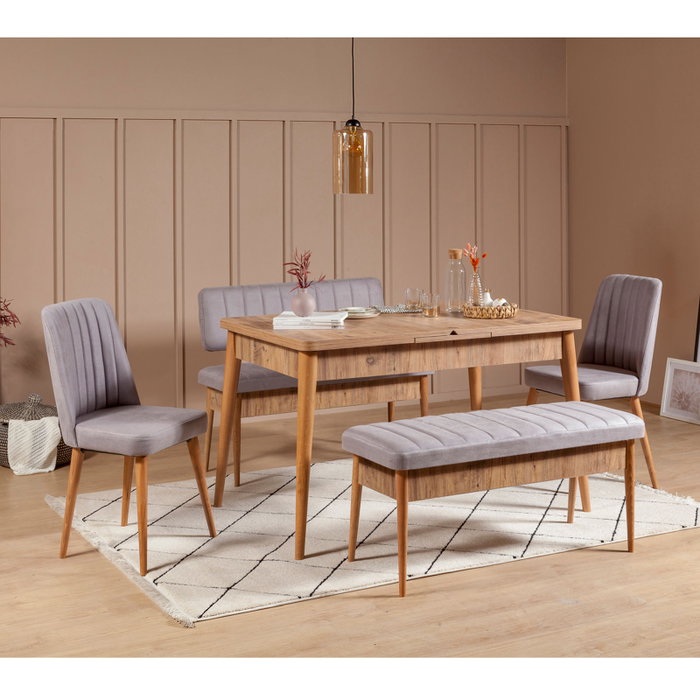 Hanah Home Banco Soho, Atlantic Terciopelo Pino Atlántico Elegante y Sofisticado 110x48x40cm